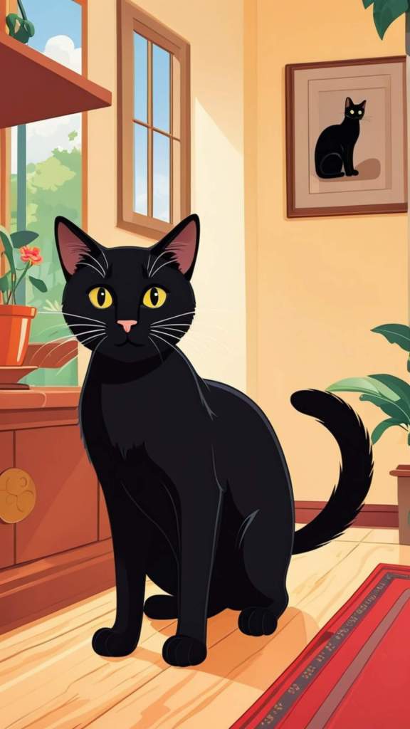 Black cat cartoon characters hd mobile background