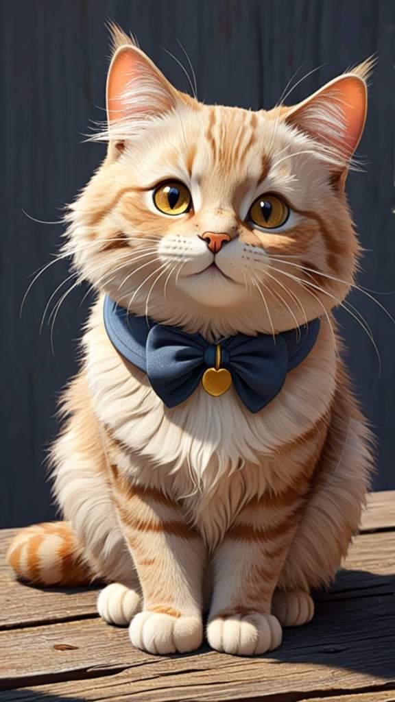 Cartoon cat old cute bow tie mobile wallpaper