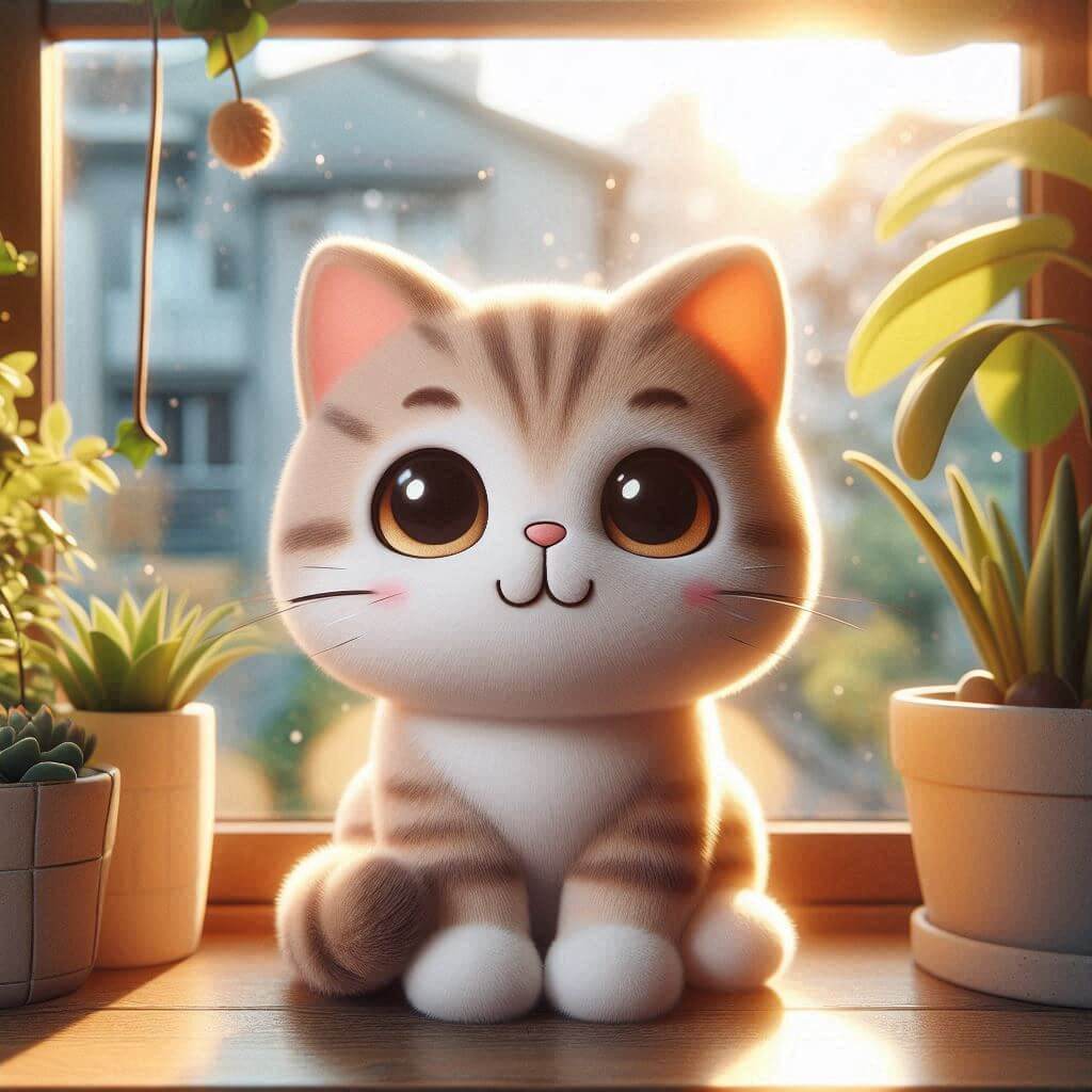 Cute neighbourhood cat cartoon digital art