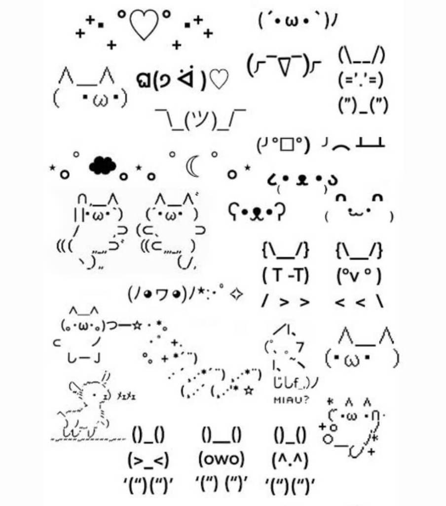 Cat kaomoji art image examples