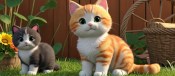 Cute cartoon cat and kitten facebook group photo