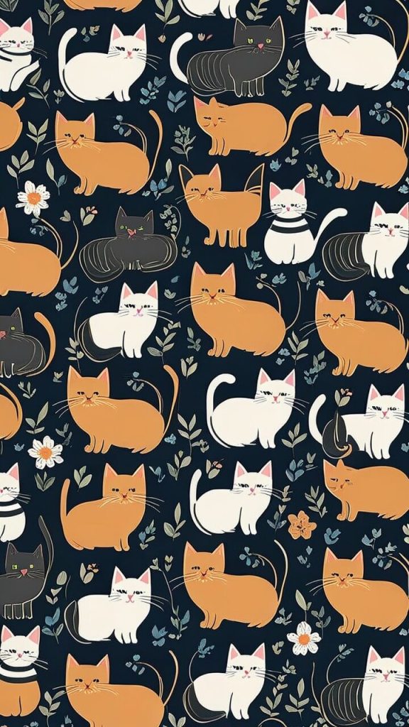 Cute cat pattern background for snapchats
