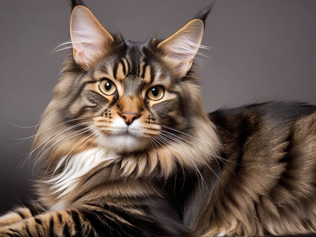 Maine coon cat picture brown
