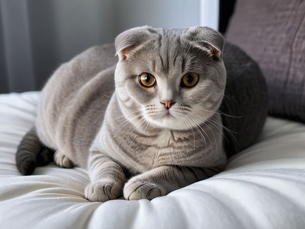 Scottish fold cat picture grey